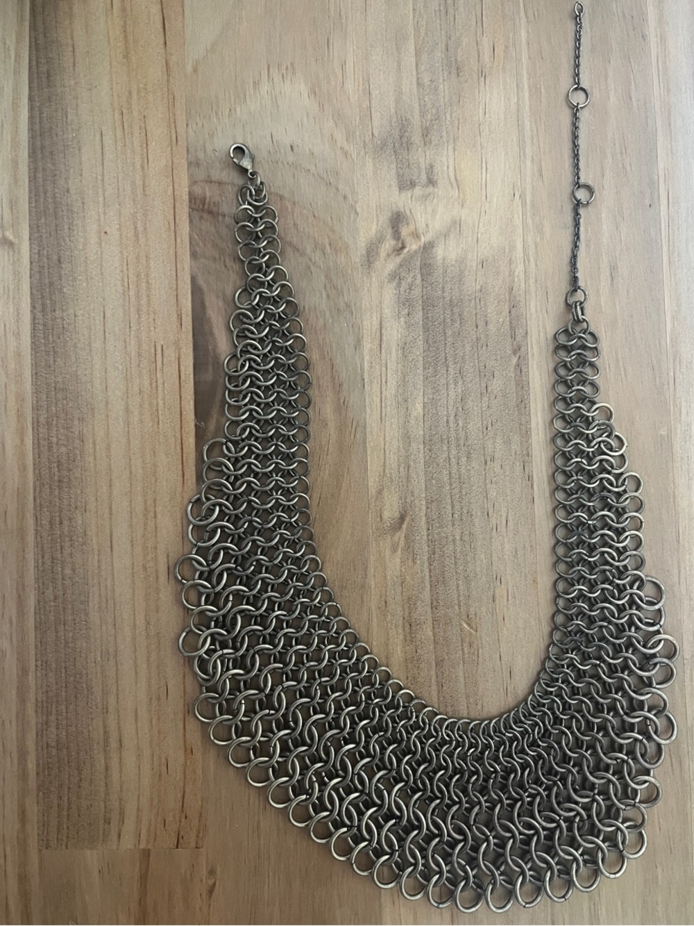 Statement Chainmail Bib Necklace - Gold Tone - Picture 3 of 3